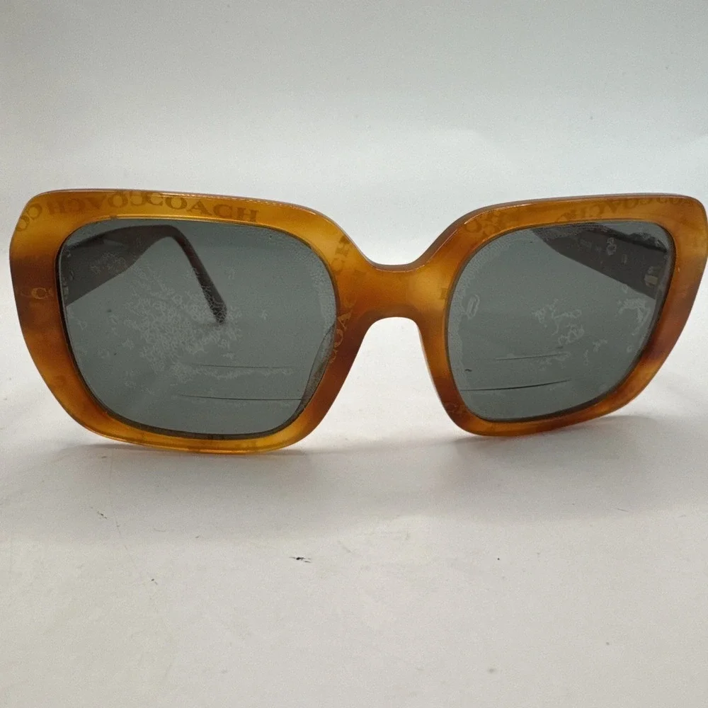 COACH HC8329U 56603H C6188 Amber Tortoise Coach Print 53 mm Women's Sunglasses